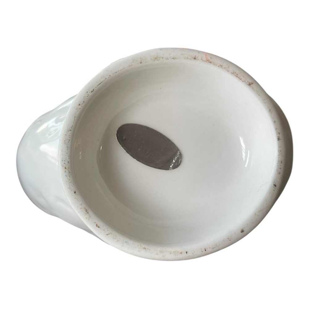 VTG White Ceramic Swan Figurine Vase Holly Bow Christmas Holiday Decor 4" - Picture 4 of 6